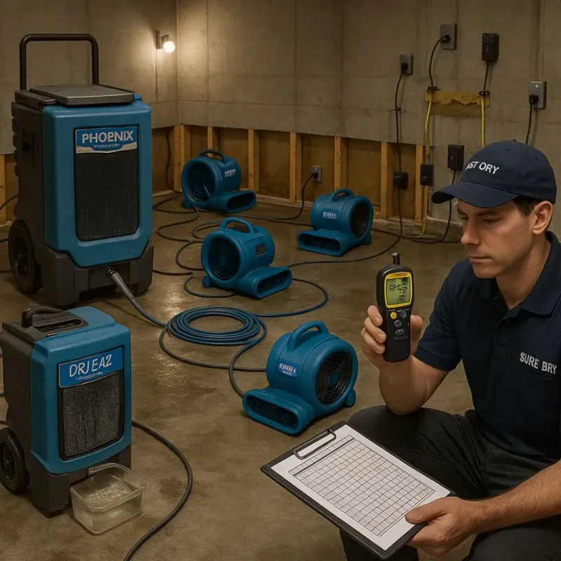 Structural Drying and Dehumidification process in Rothsville, PA